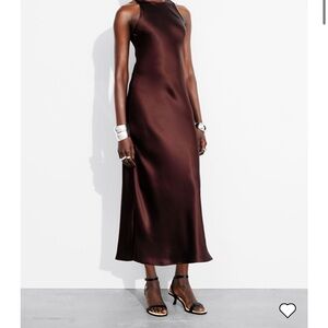 NWT & Other Stories Burgundy Silk Midi Dress